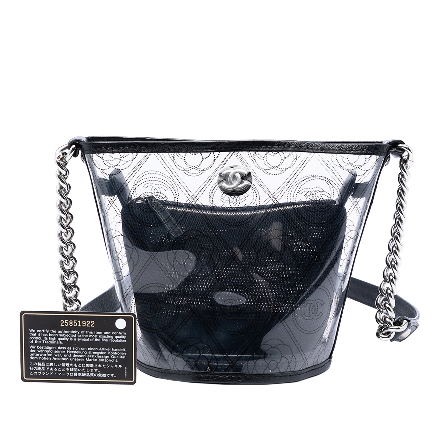 Chanel Small PVC and Crumpled Calfskin Camellia Coco Bucket Bag