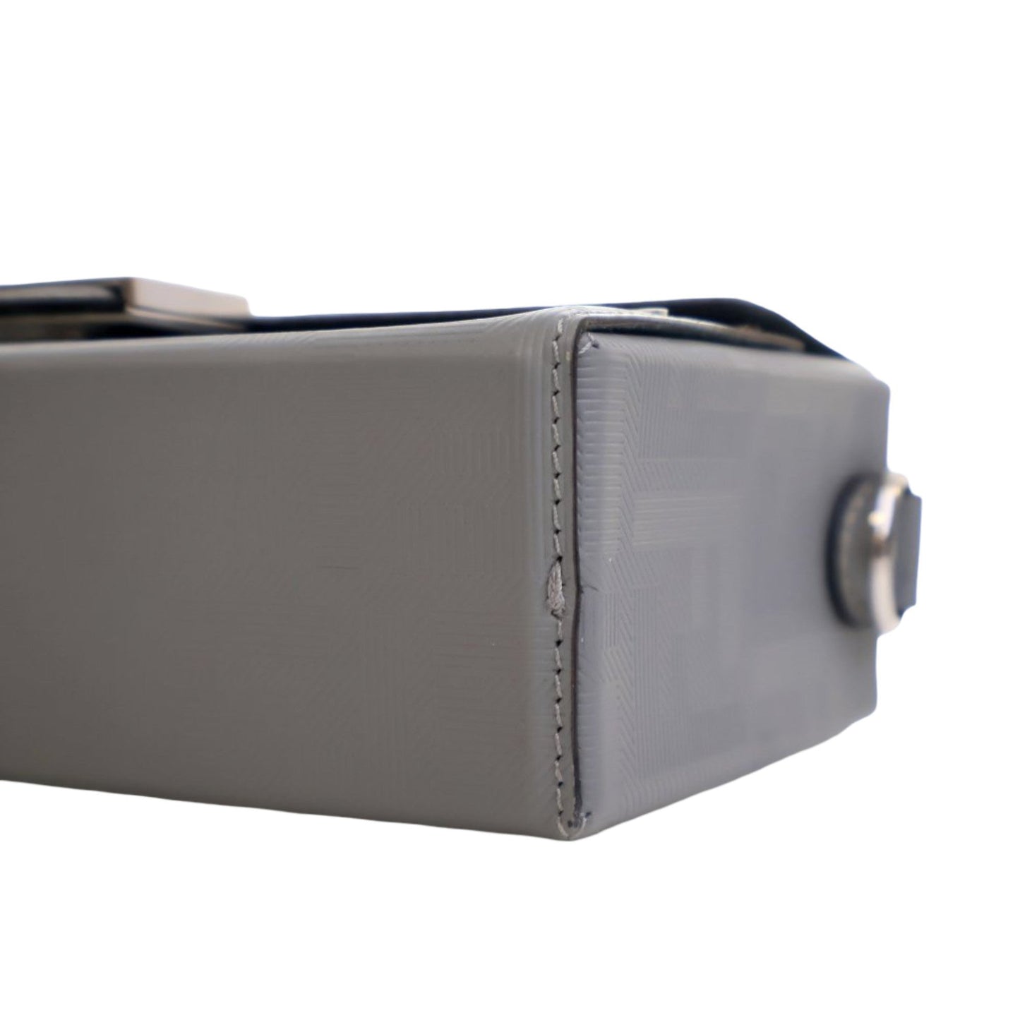Fendi Zucca Calfskin Soft Trunk Baguette Satchel