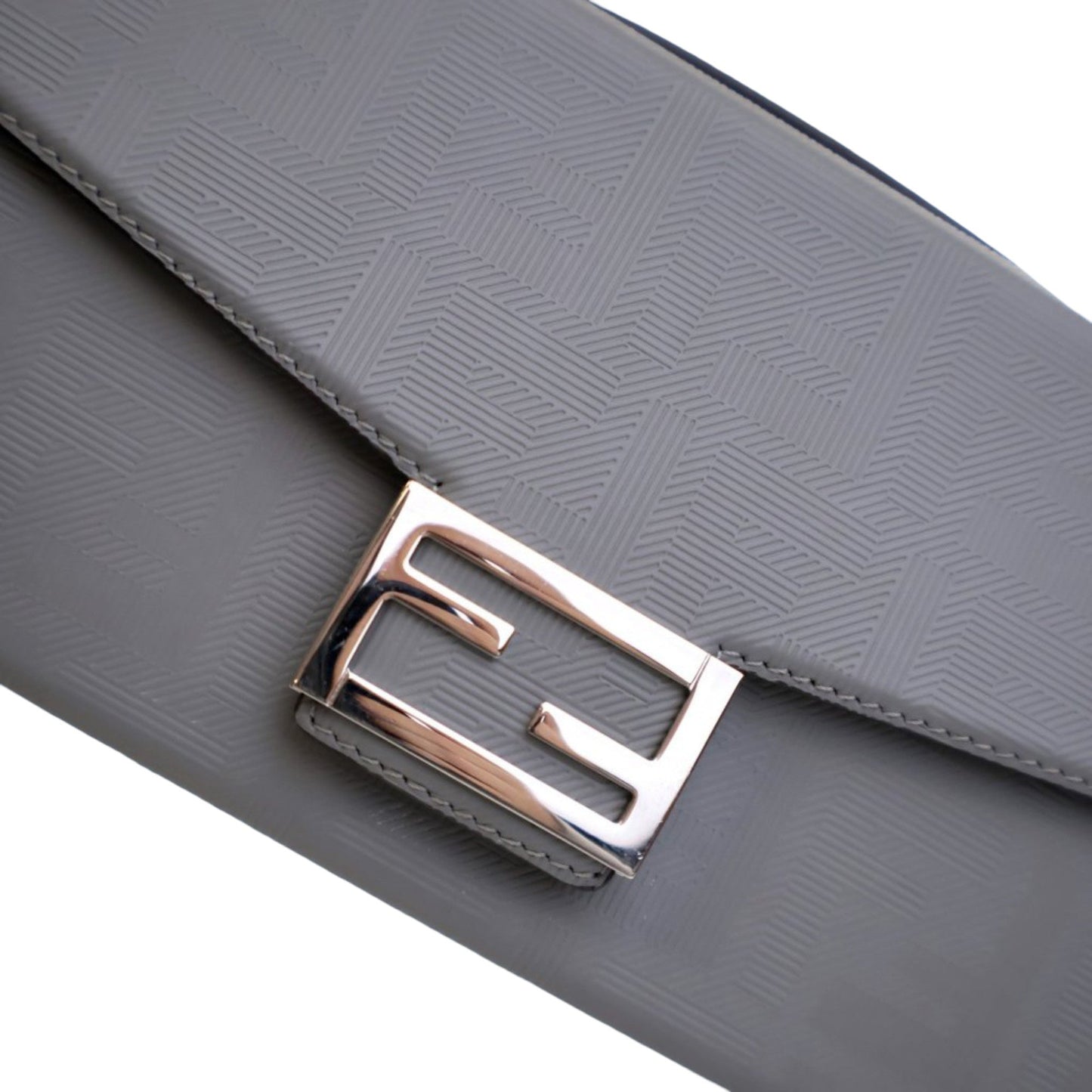 Fendi Zucca Calfskin Soft Trunk Baguette Satchel