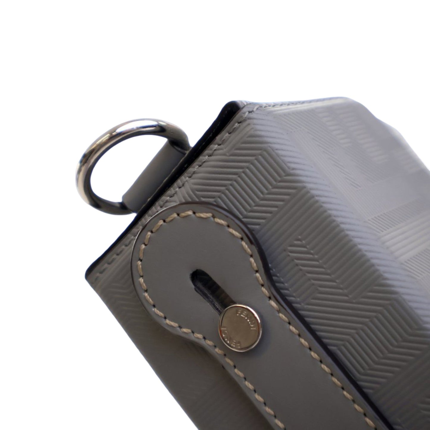 Fendi Zucca Calfskin Soft Trunk Baguette Satchel