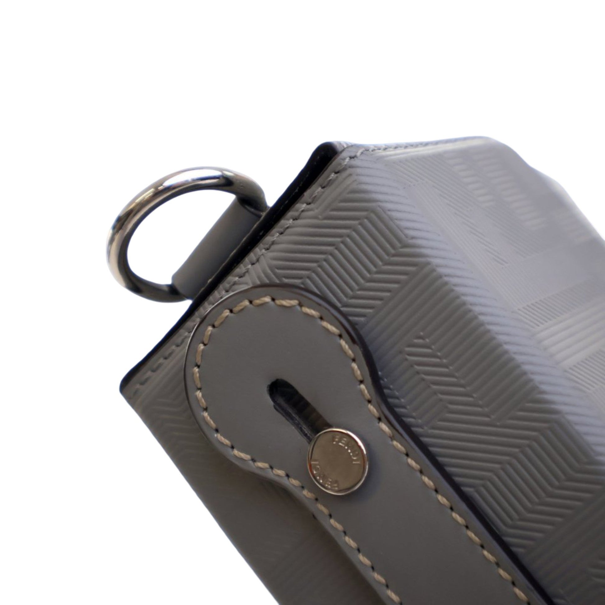 Fendi Zucca Calfskin Soft Trunk Baguette Satchel