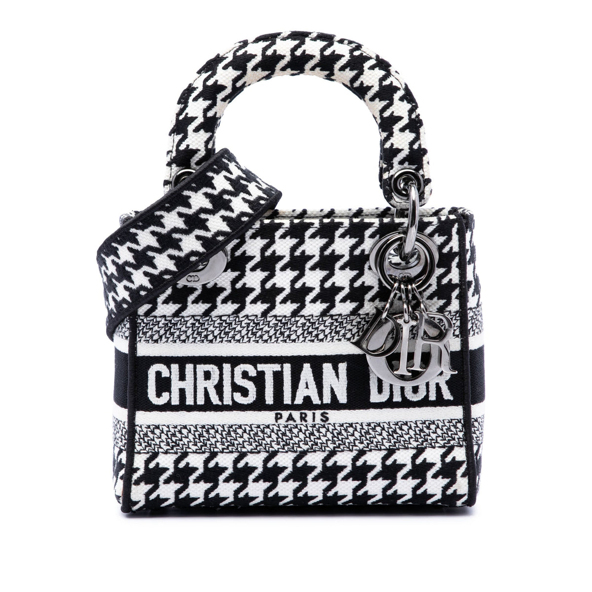 Dior Mini Embroidered Canvas Houndstooth Lady D Lite