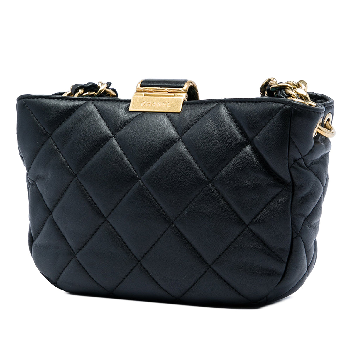 Chanel CC Quilted Lambskin Chain Hobo Bag