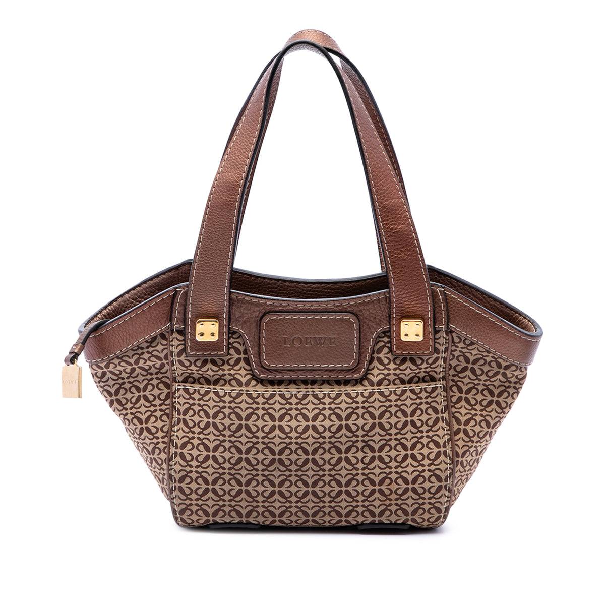 LOEWE Anagram Canvas Tote — Brown