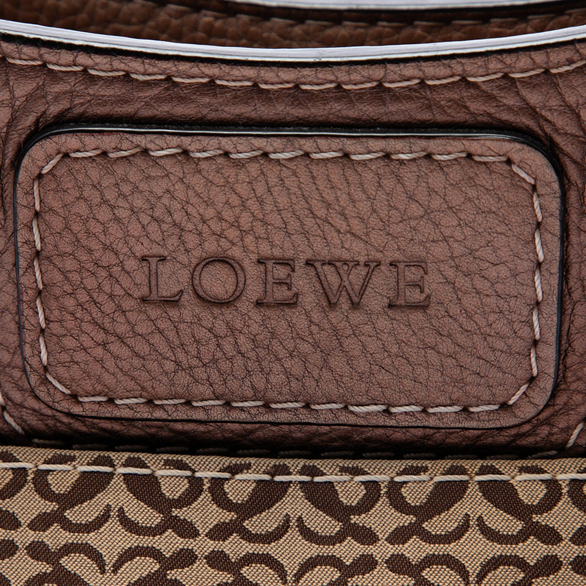 LOEWE Anagram Canvas Tote — Brown