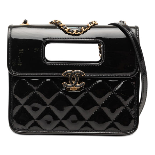 Chanel Mini Quilted Patent Graphic Catch Flap