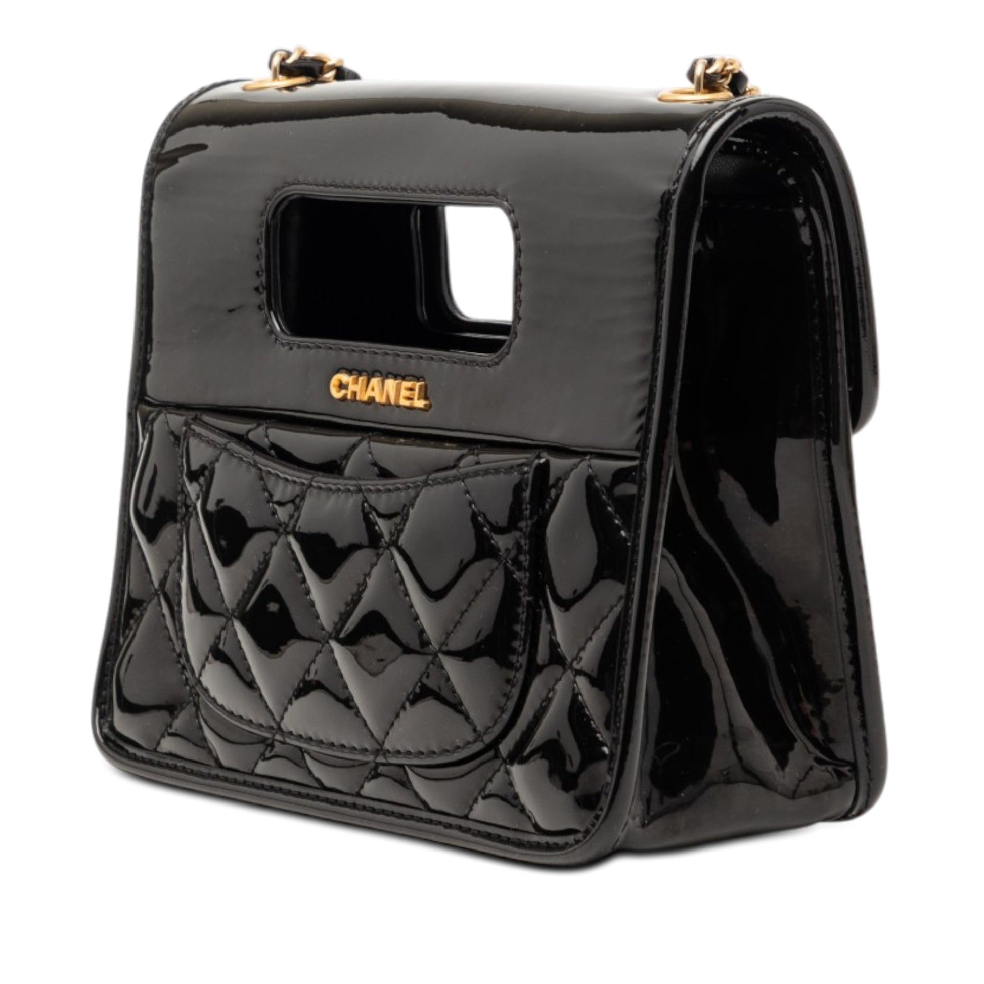 Chanel Mini Quilted Patent Graphic Catch Flap