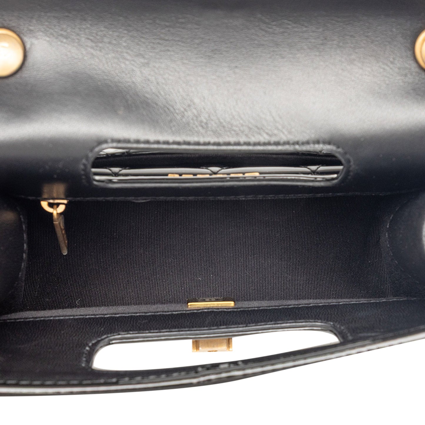 Chanel Mini Quilted Patent Graphic Catch Flap