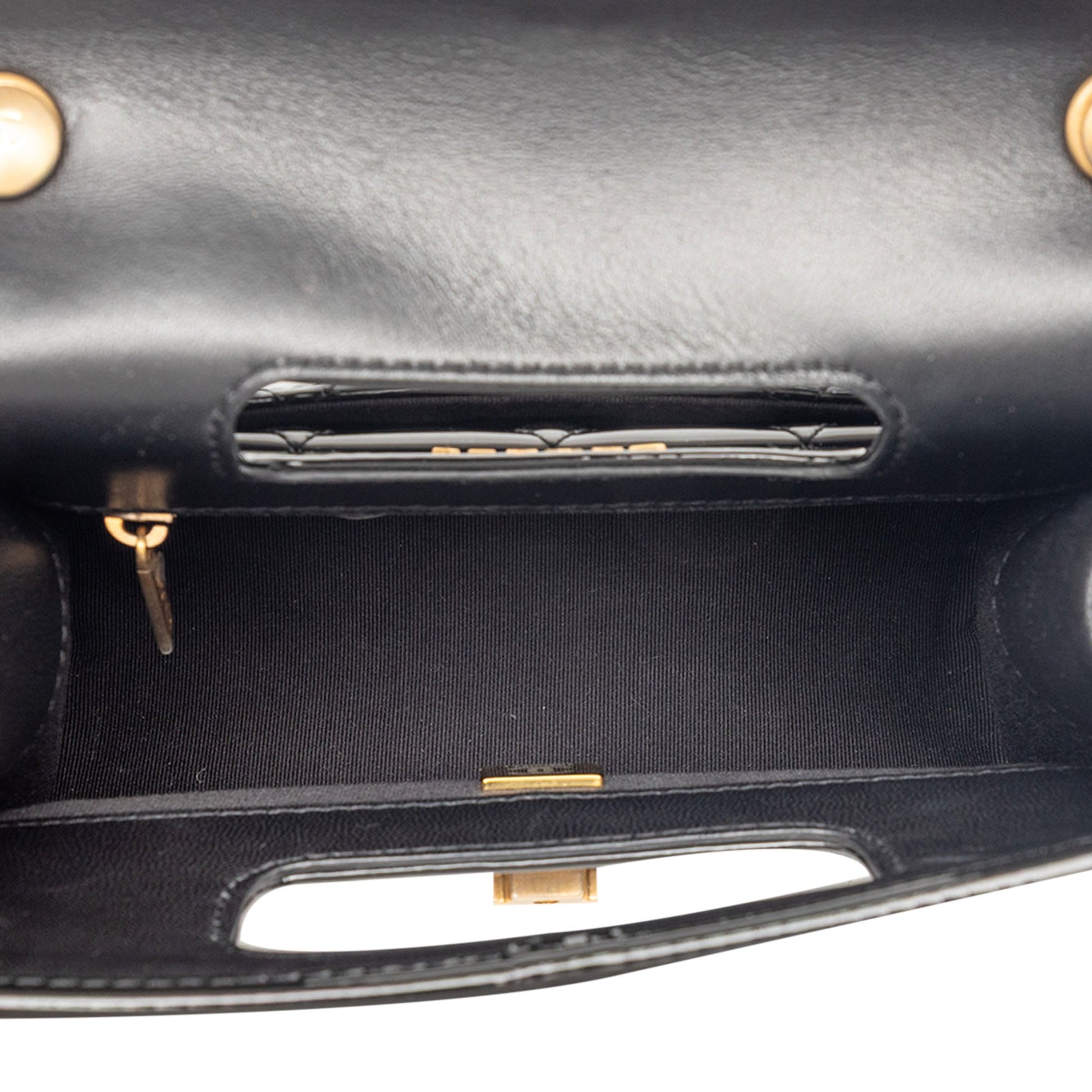 Chanel Mini Quilted Patent Graphic Catch Flap