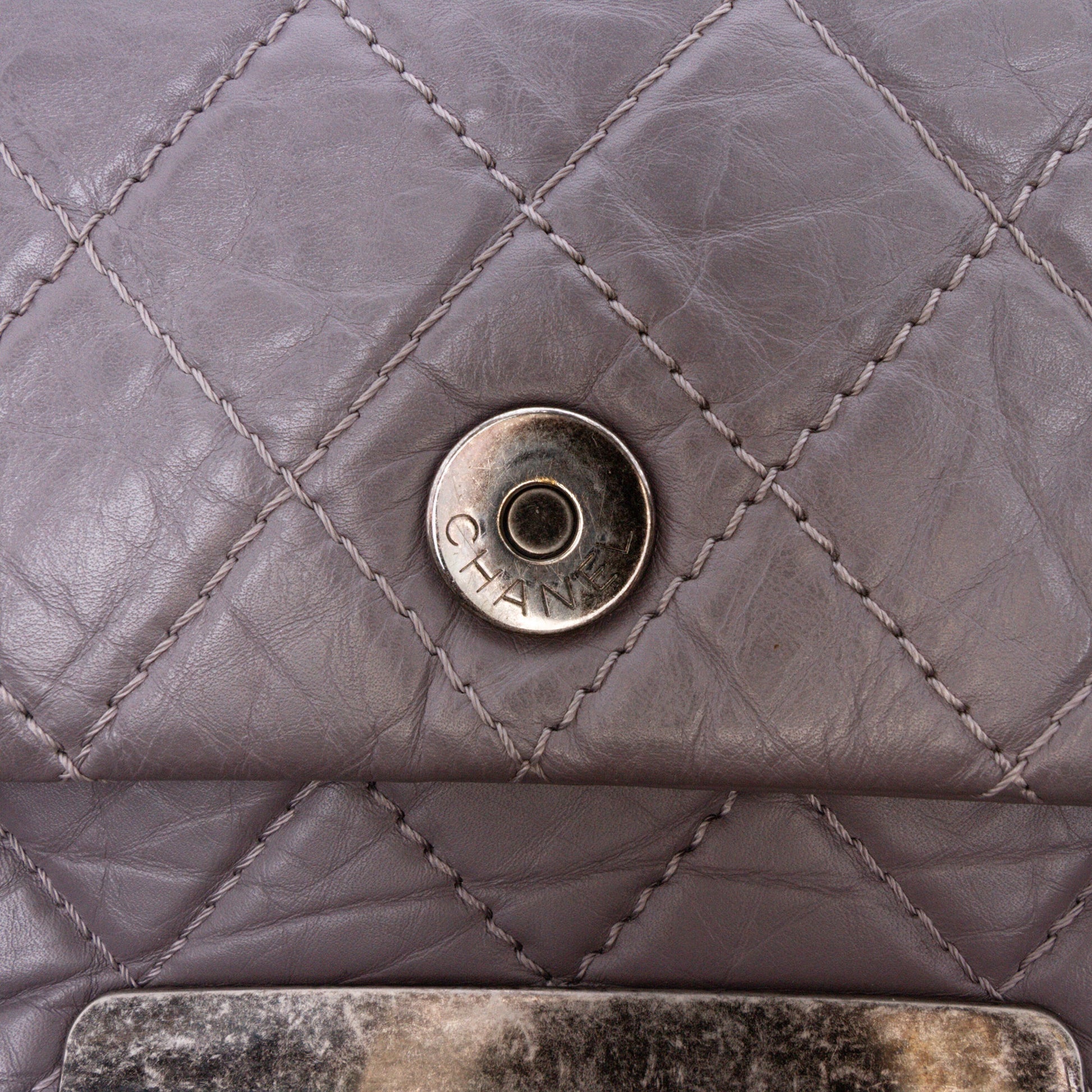 Chanel Quilted Aged Calfskin CC Square Flap