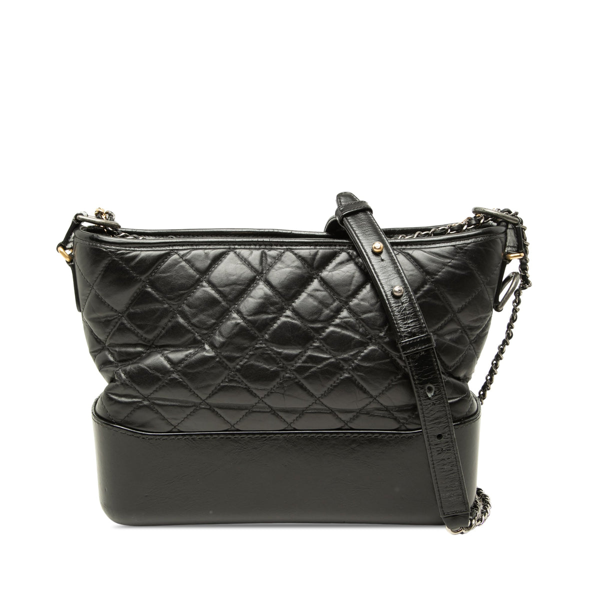 Chanel Medium Aged Calfskin Gabrielle Crossbody — Black