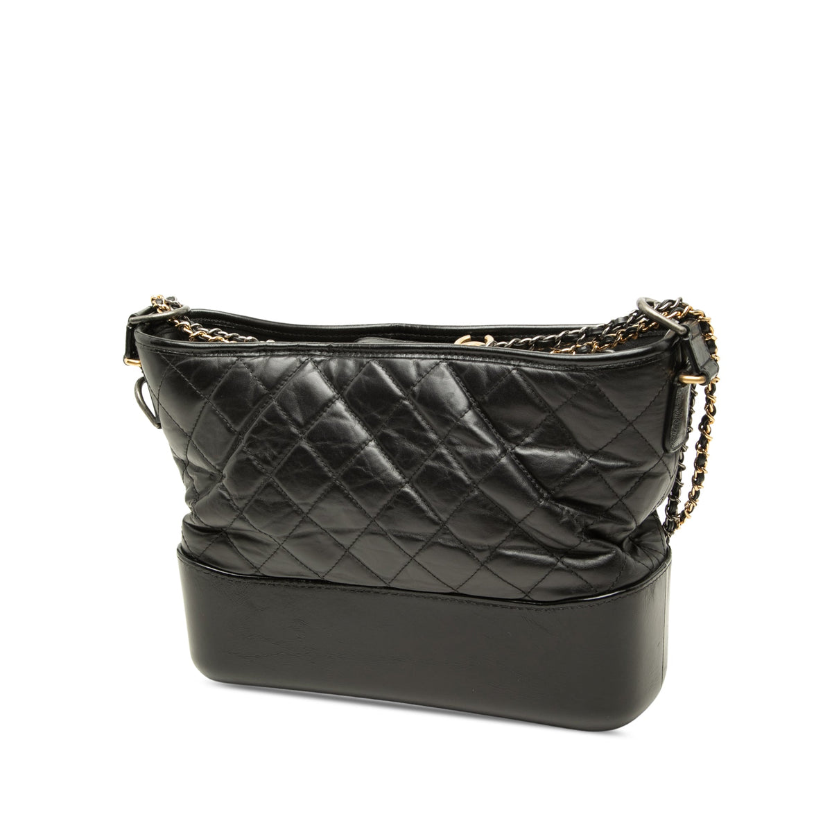 Chanel Medium Aged Calfskin Gabrielle Crossbody — Black