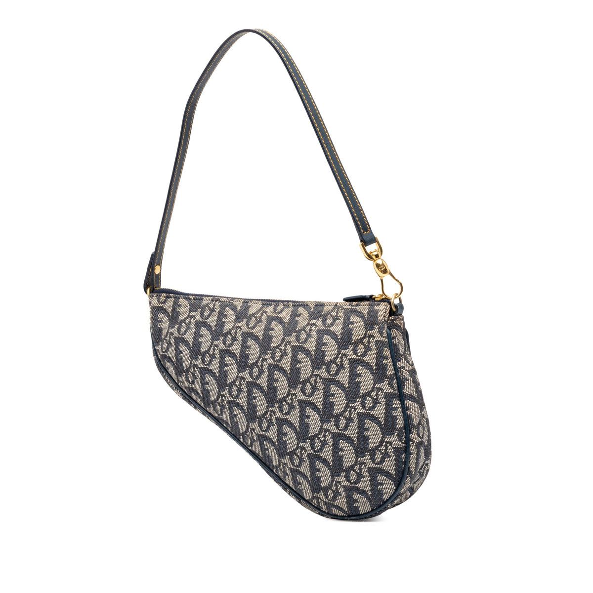 Dior Mini Diorissimo Canvas Saddle Pochette — Blue