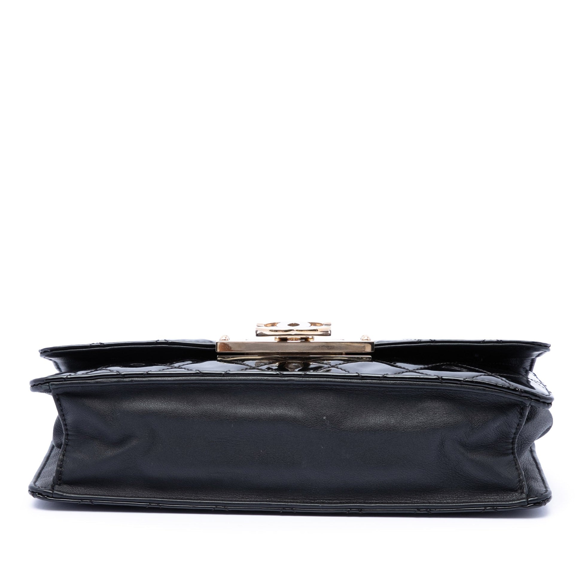 Chanel Quilted Patent Golden Class East West Wallet on Chain