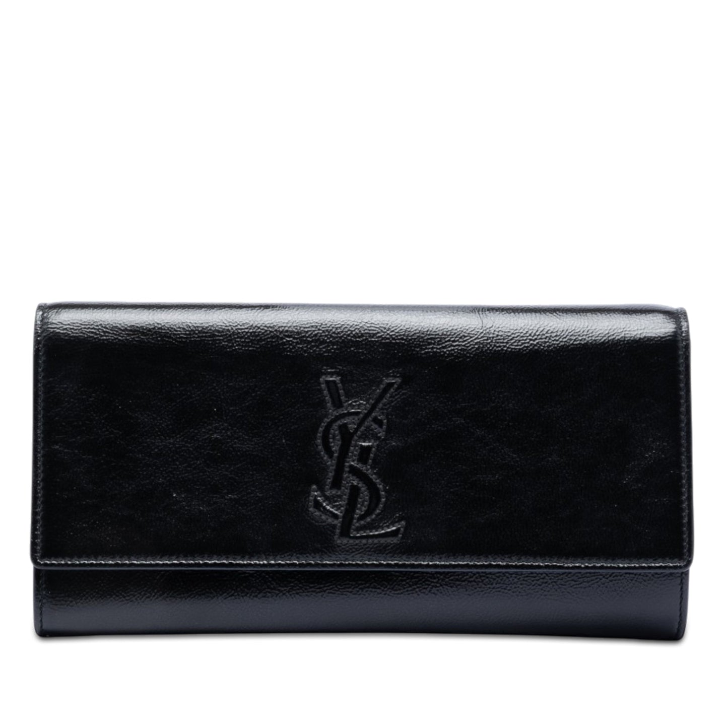 Saint Laurent Small Textured Patent Monogram Belle De Jour Clutch