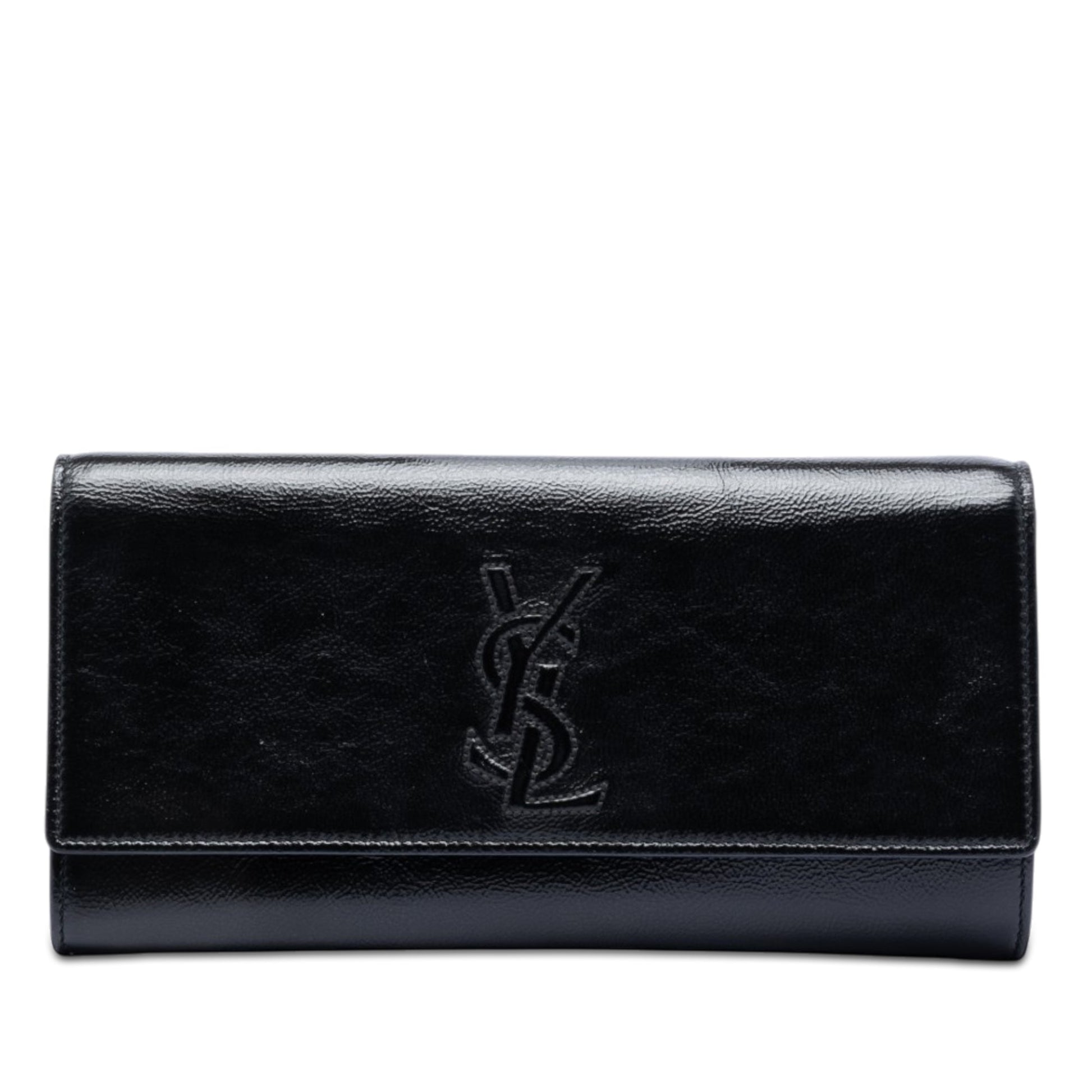 Saint Laurent Small Textured Patent Monogram Belle De Jour Clutch