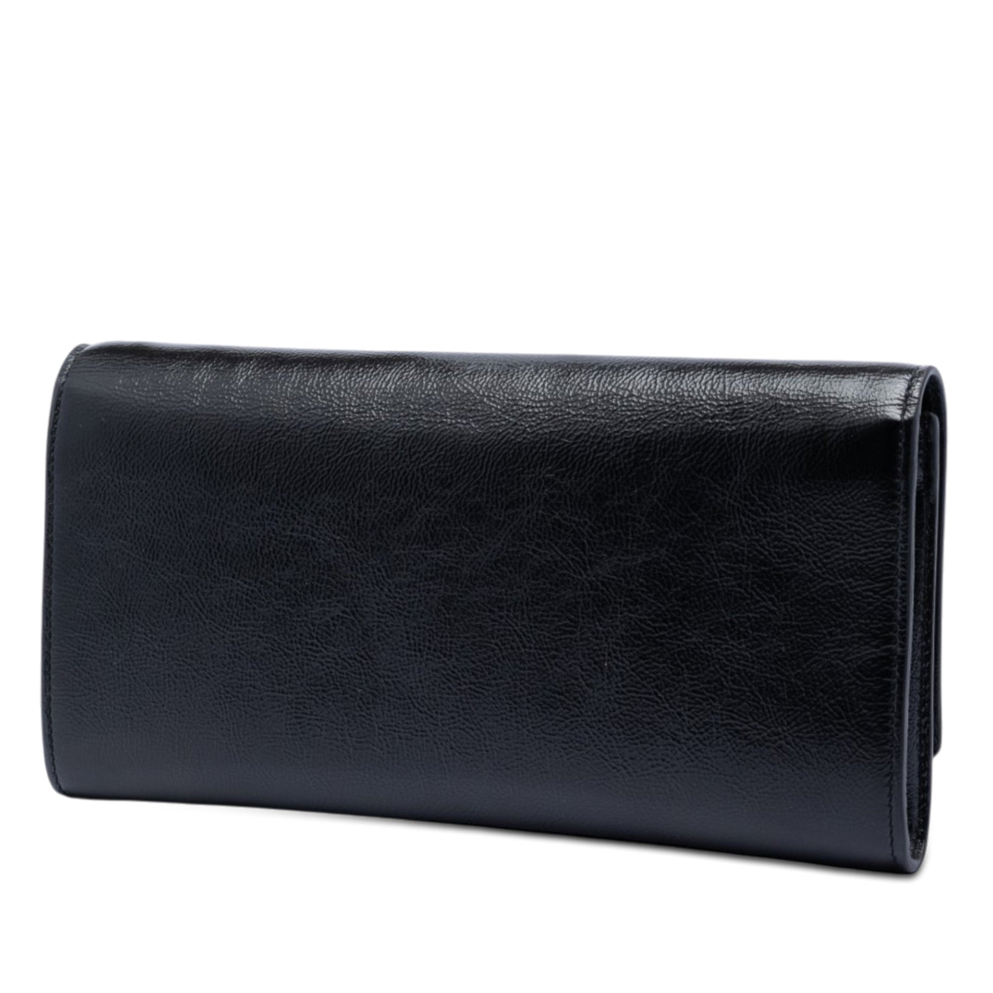 Saint Laurent Small Textured Patent Monogram Belle De Jour Clutch