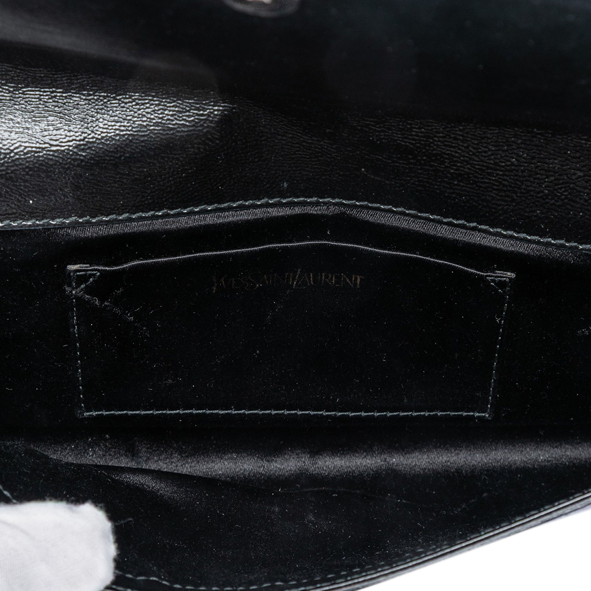 Saint Laurent Small Textured Patent Monogram Belle De Jour Clutch