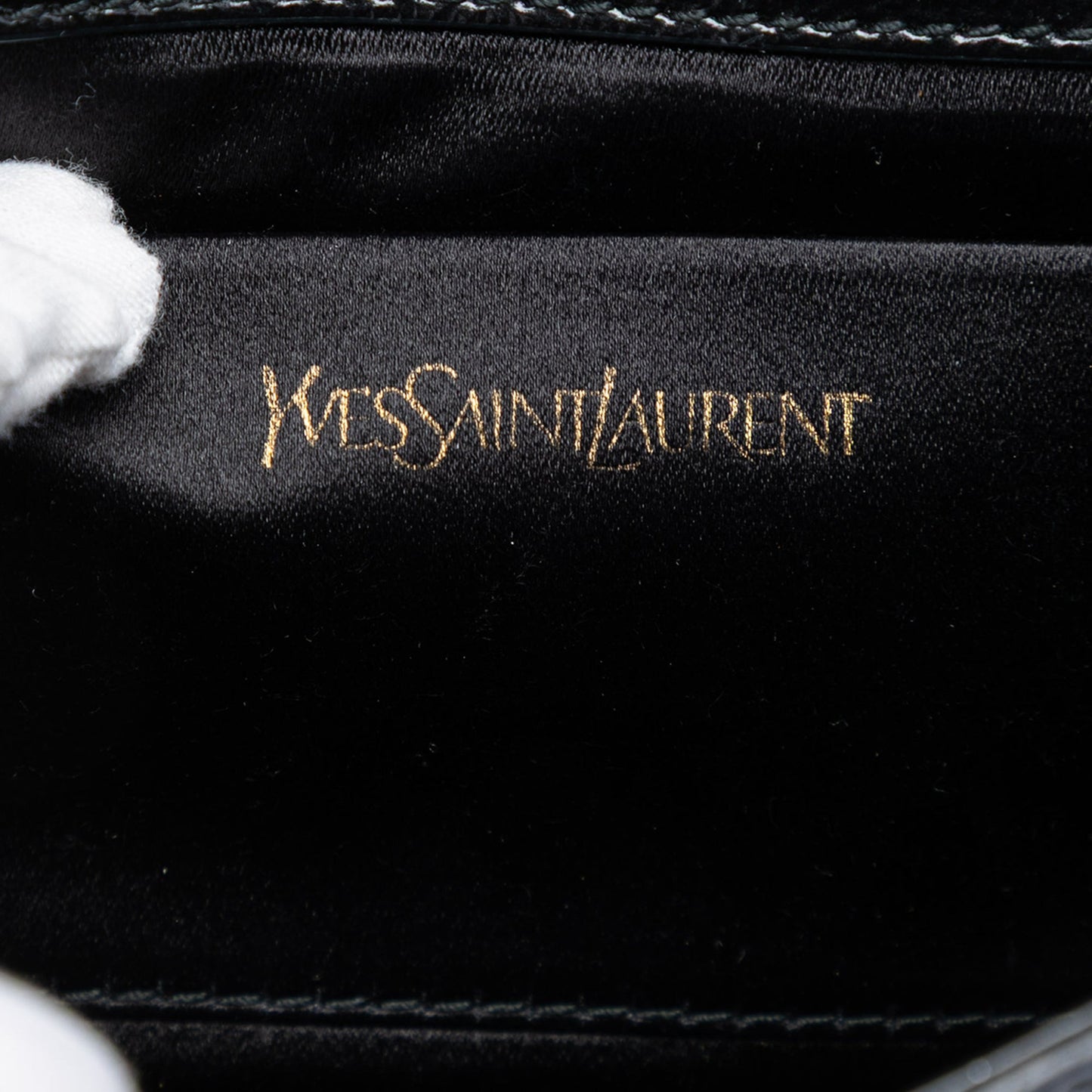 Saint Laurent Small Textured Patent Monogram Belle De Jour Clutch