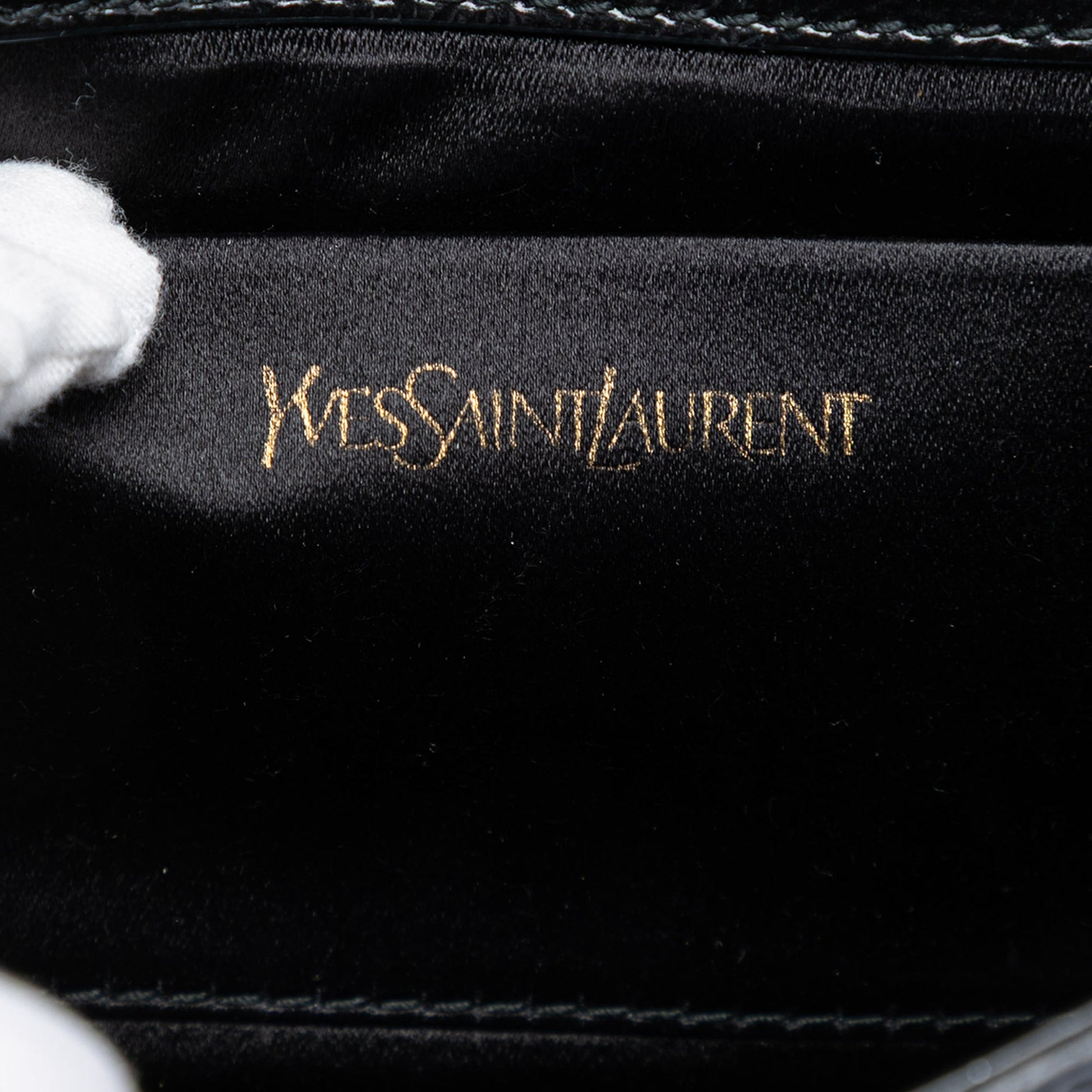 Saint Laurent Small Textured Patent Monogram Belle De Jour Clutch