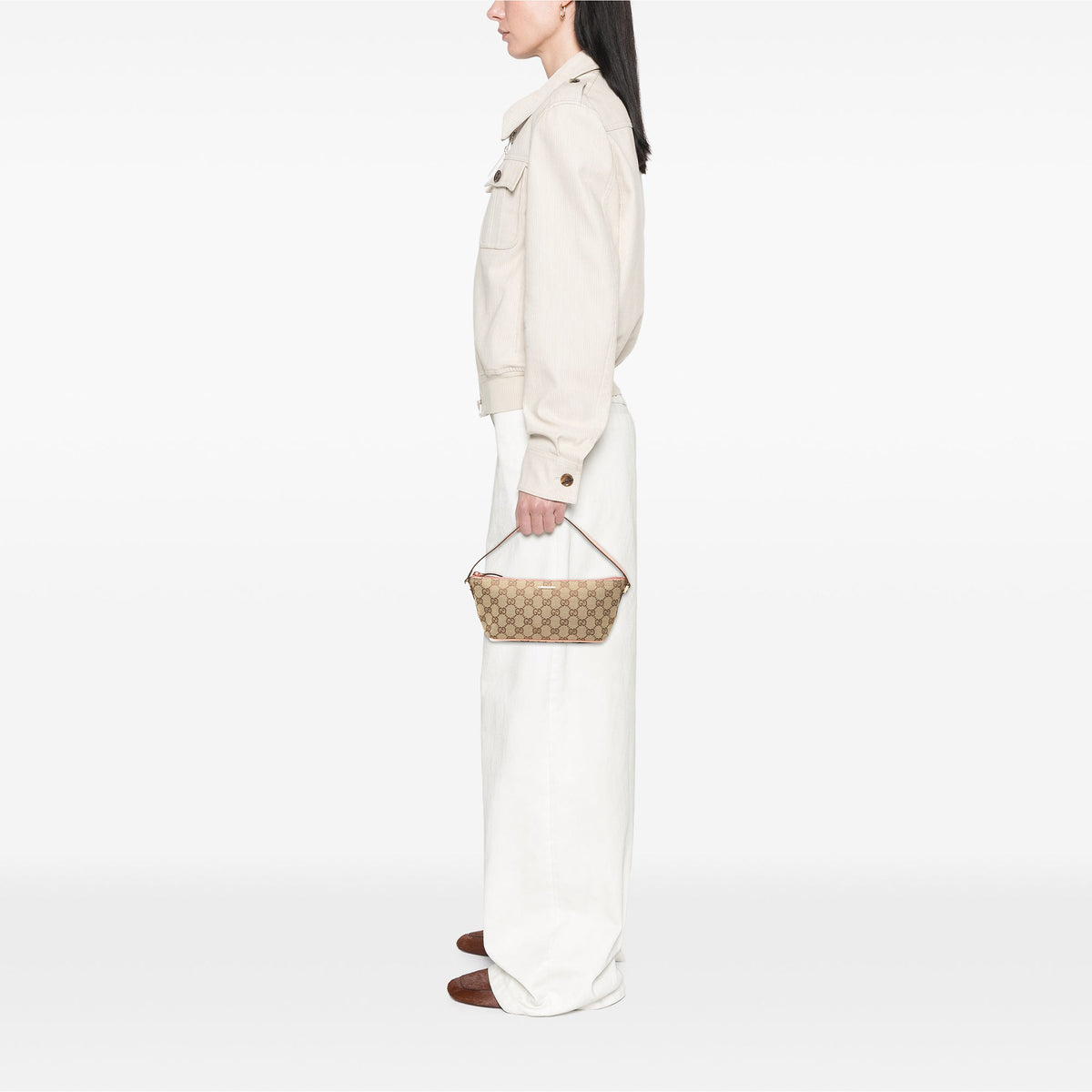 Gucci GG Canvas Boat — Beige