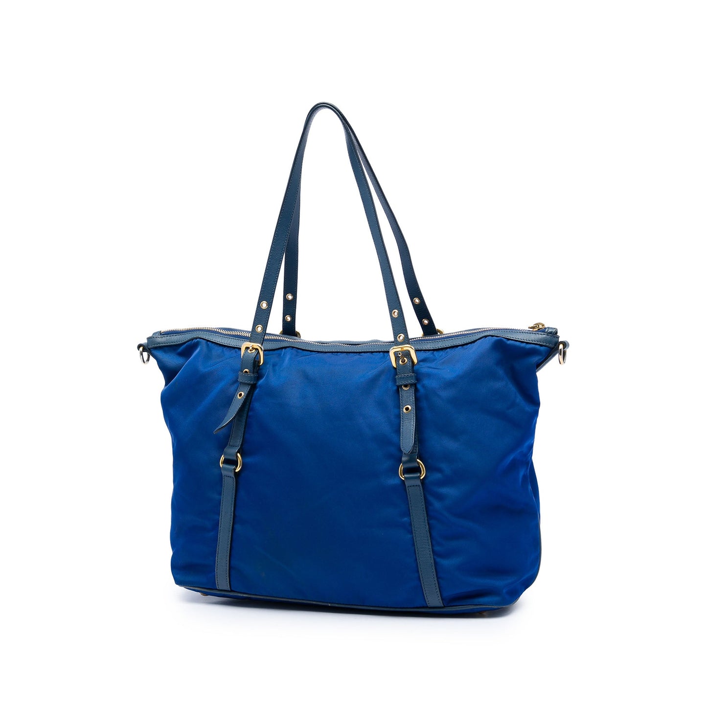 Prada Saffiano Trimmed Tessuto Zip Top Convertible Tote