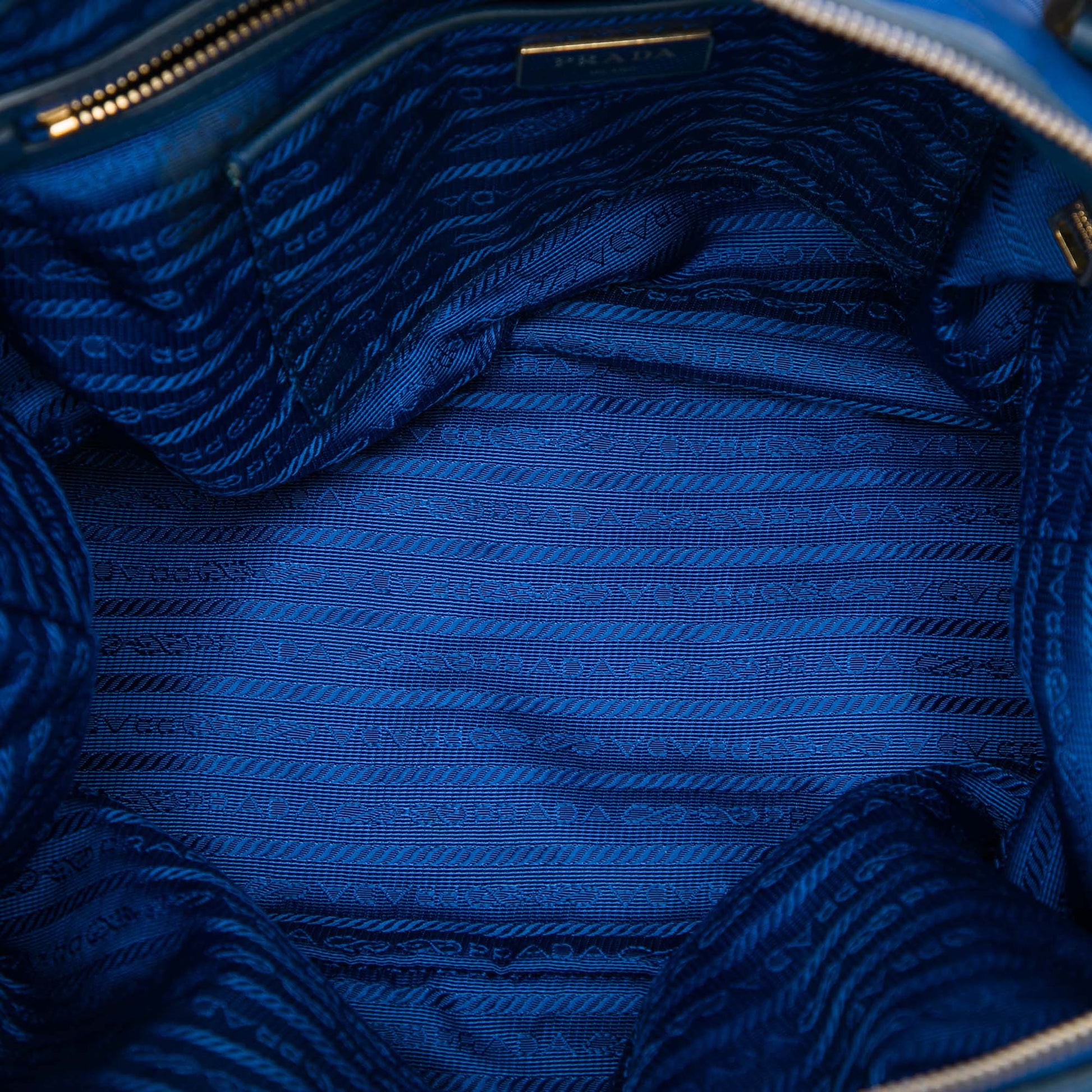 Prada Saffiano Trimmed Tessuto Zip Top Convertible Tote