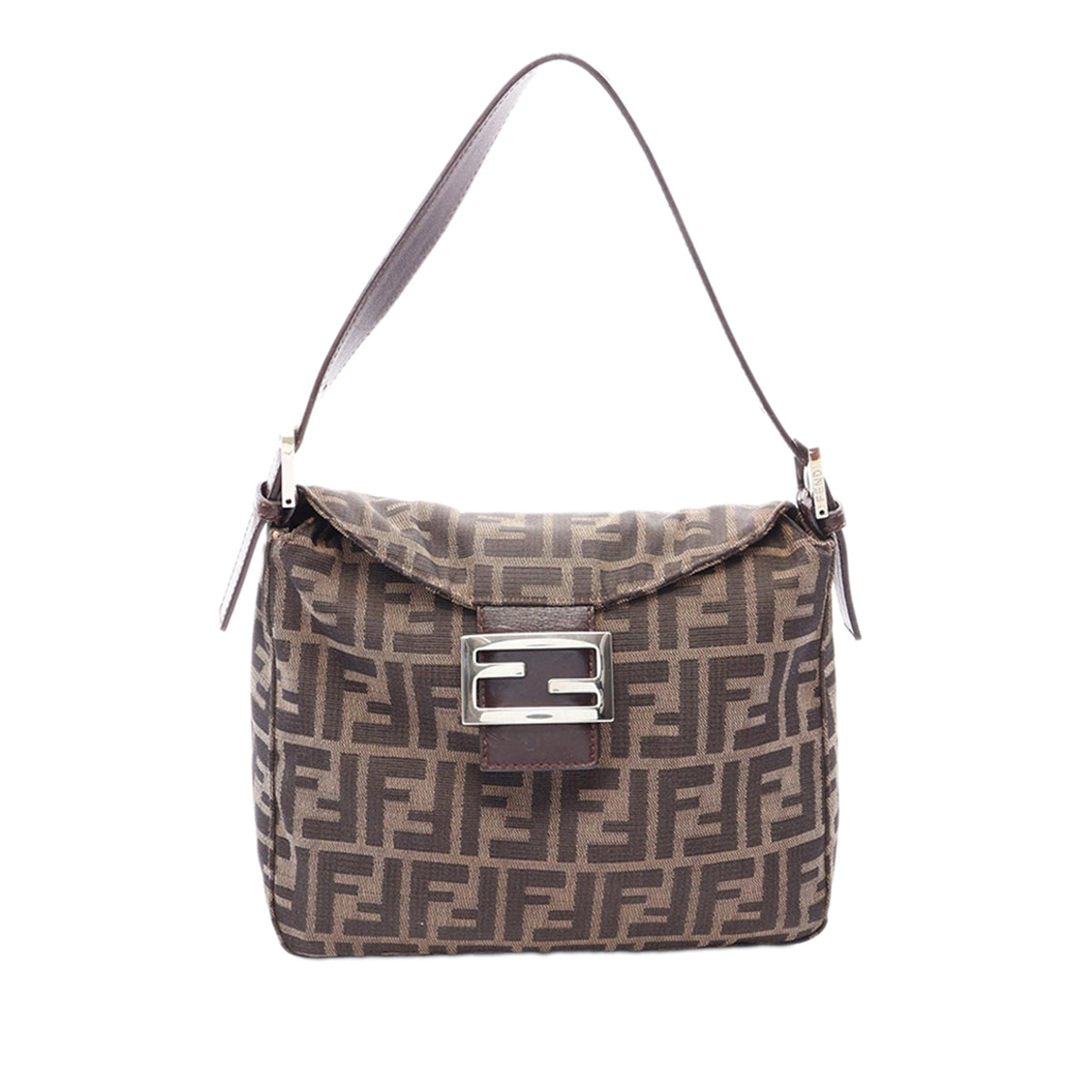 Fendi Zucca Canvas Shoulder Bag — Brown