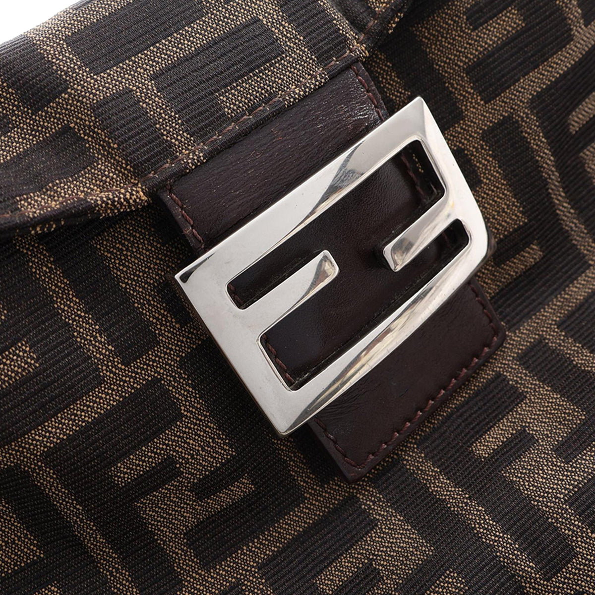 Fendi Zucca Canvas Shoulder Bag — Brown