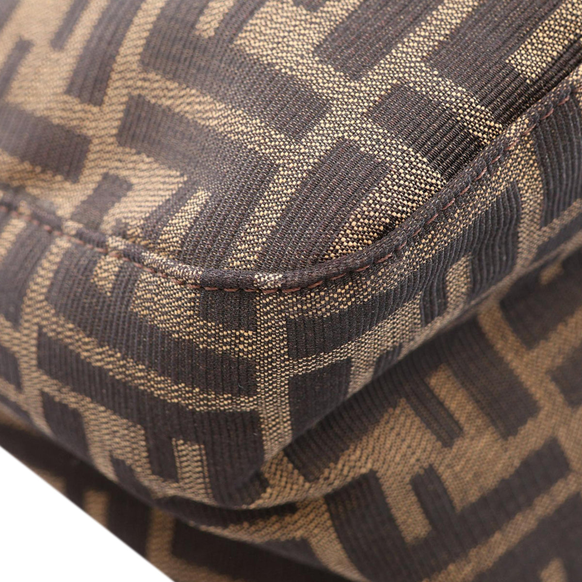 Fendi Zucca Canvas Shoulder Bag — Brown