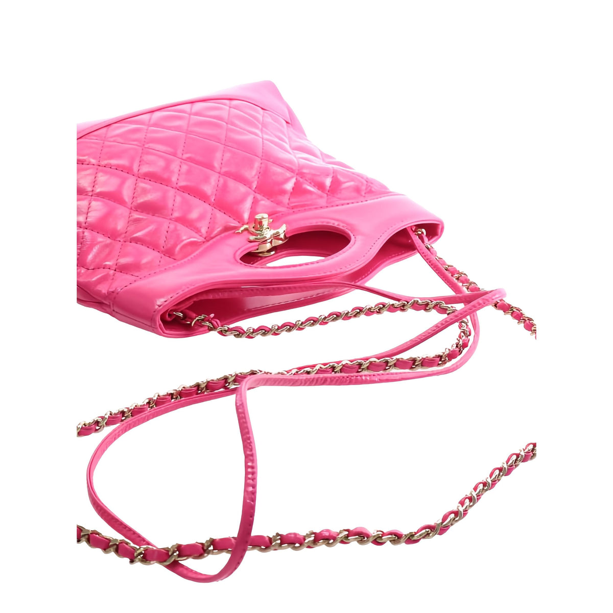 Chanel Large Quilted Glazed Calfskin 31 Shopping Bag — Pink