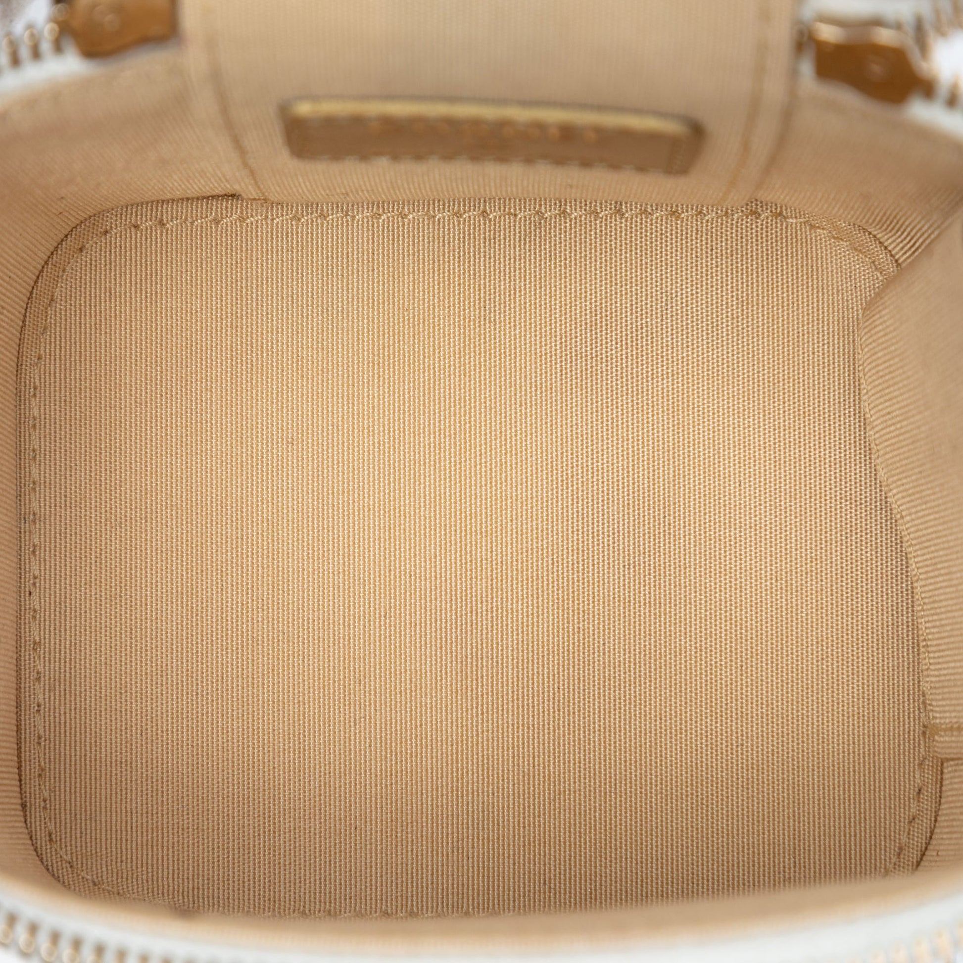 Chanel Mini Quilted Lambskin Pearl Crush Vanity Case With Chain