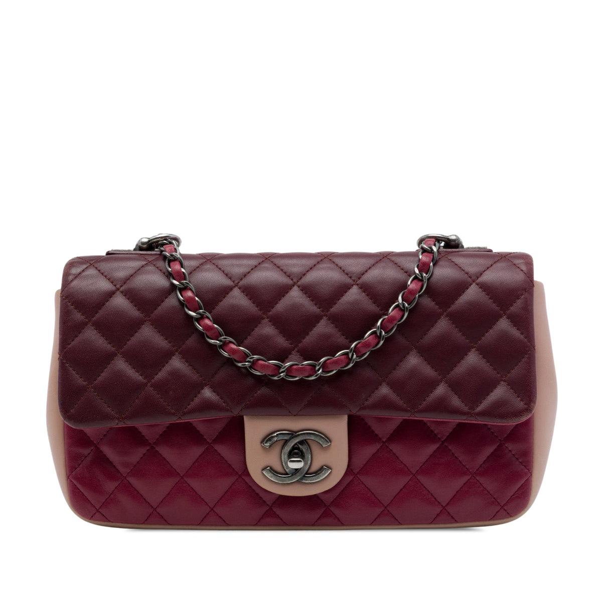 Chanel Paris Edinburgh Medium Classic Tricolor Lambskin Single Flap