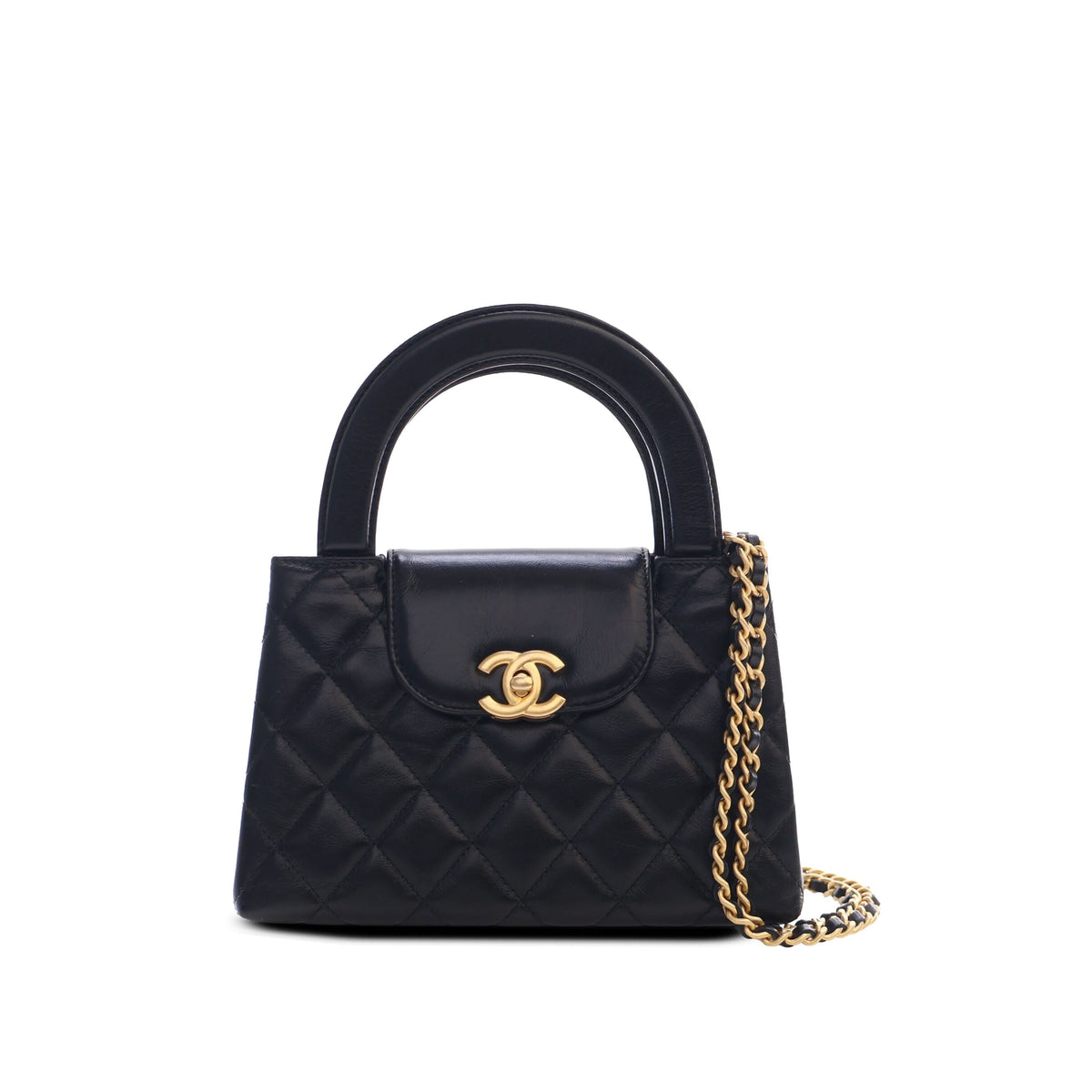 Chanel Nano Aged Calfskin Kelly Shopper Bag — Black