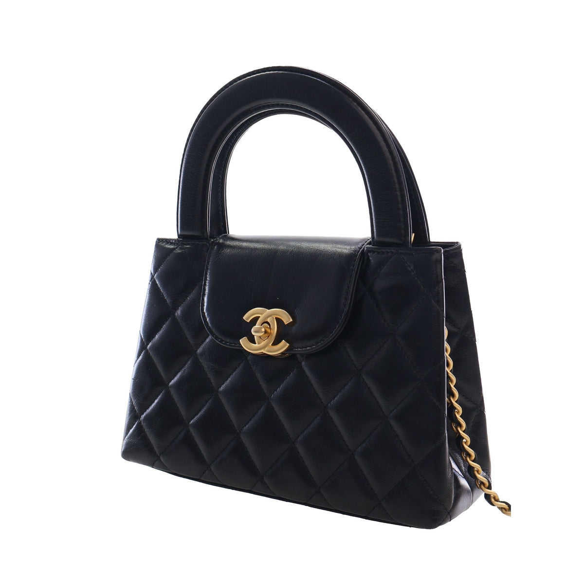 Chanel Nano Aged Calfskin Kelly Shopper Bag — Black