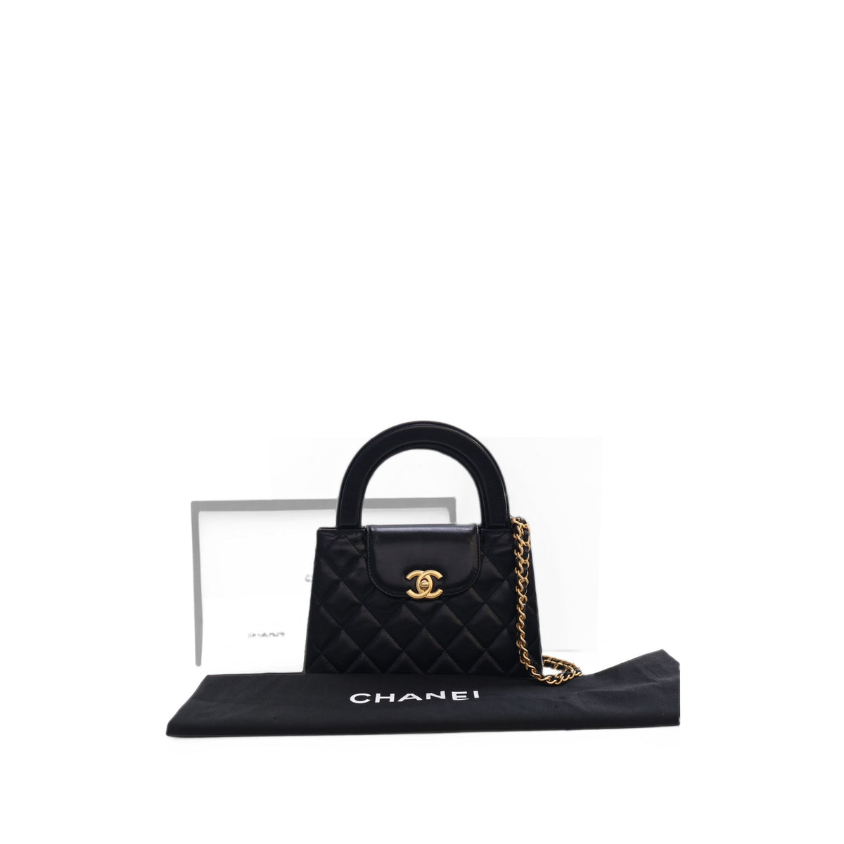 Chanel Nano Aged Calfskin Kelly Shopper Bag — Black
