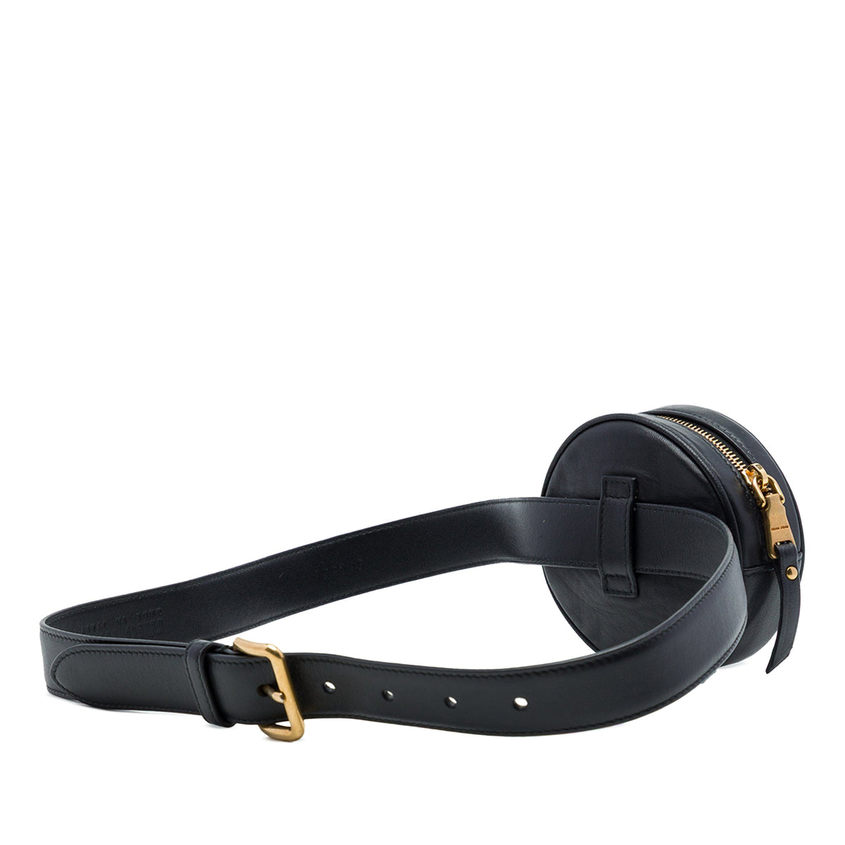 Miu Miu Matelasse Nappa Round Belt Bag — Black