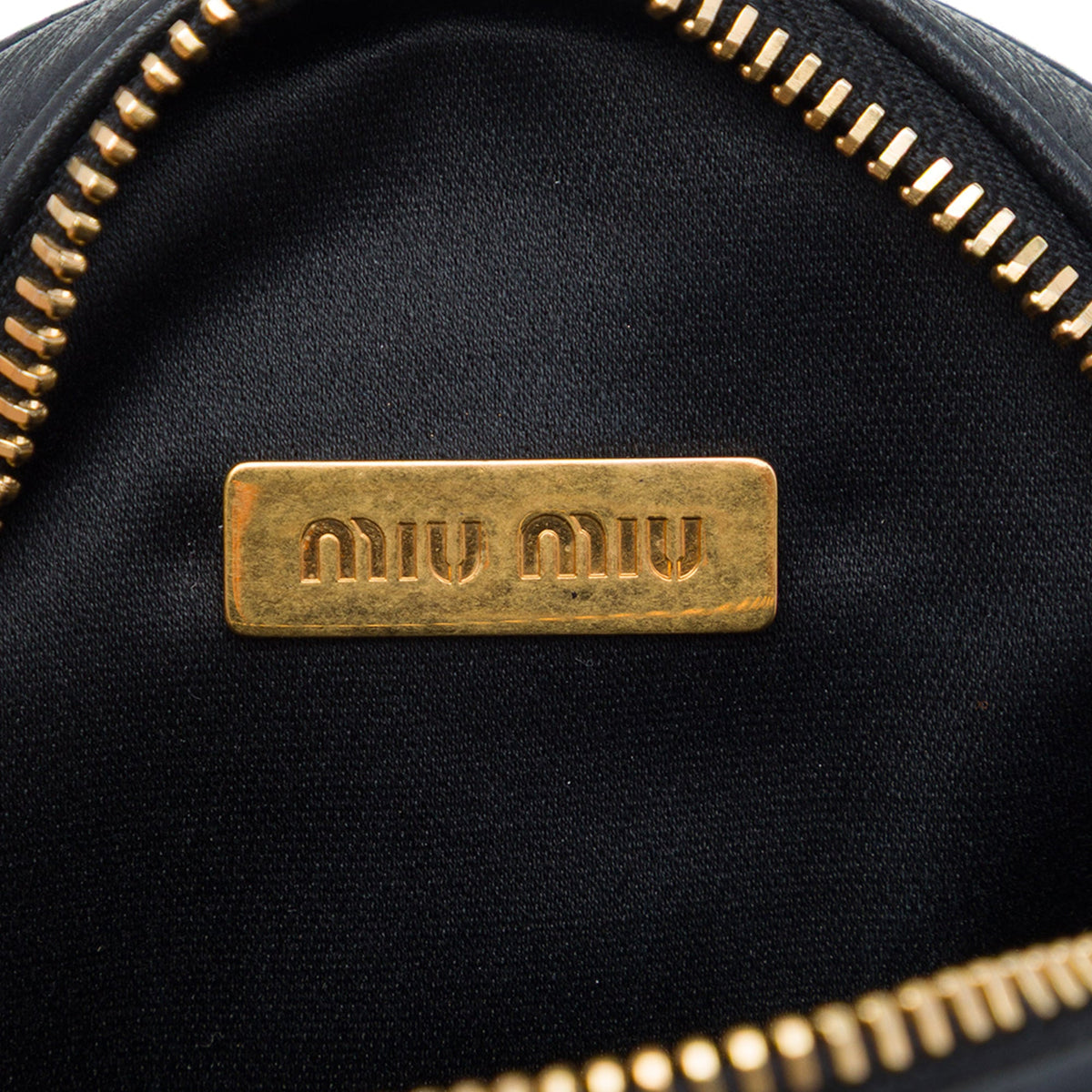 Miu Miu Matelasse Nappa Round Belt Bag — Black