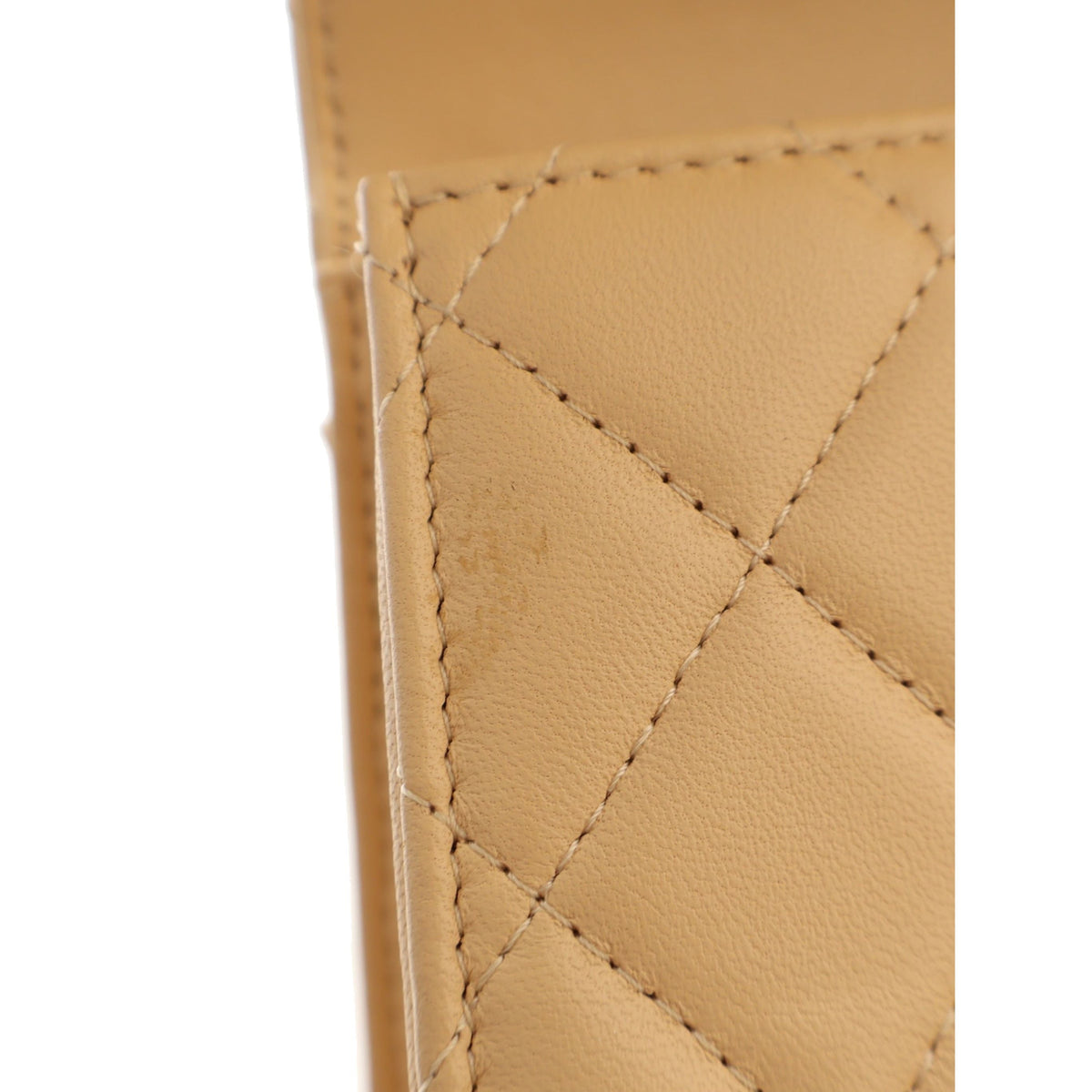 Chanel CC Quilted Lambskin Faux Pearl Top Handle Flap — Beige
