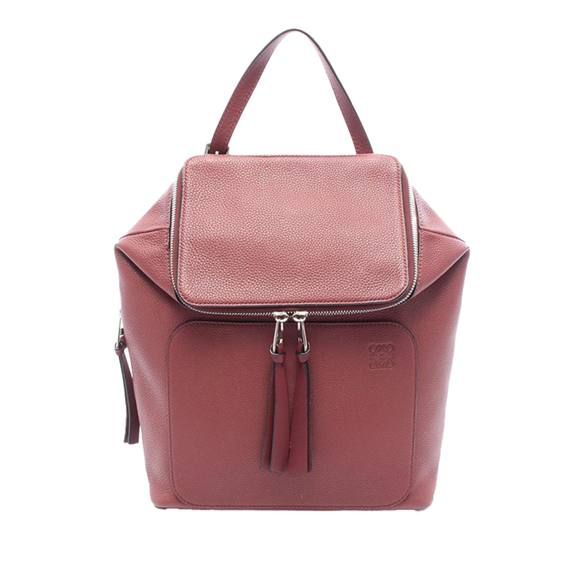 LOEWE Small Leather Goya Backpack — Red