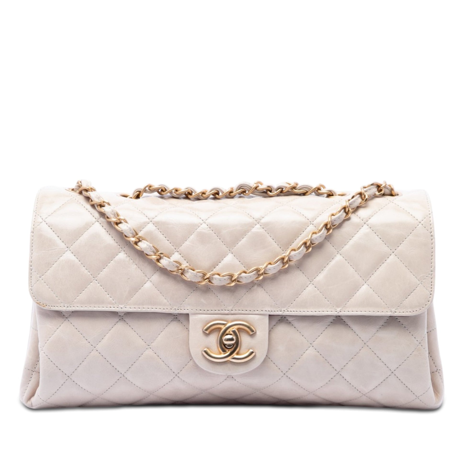 Chanel Jumbo CC Quilted Calfskin Straight Flap