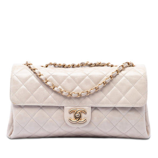 Chanel Jumbo CC Quilted Calfskin Straight Flap
