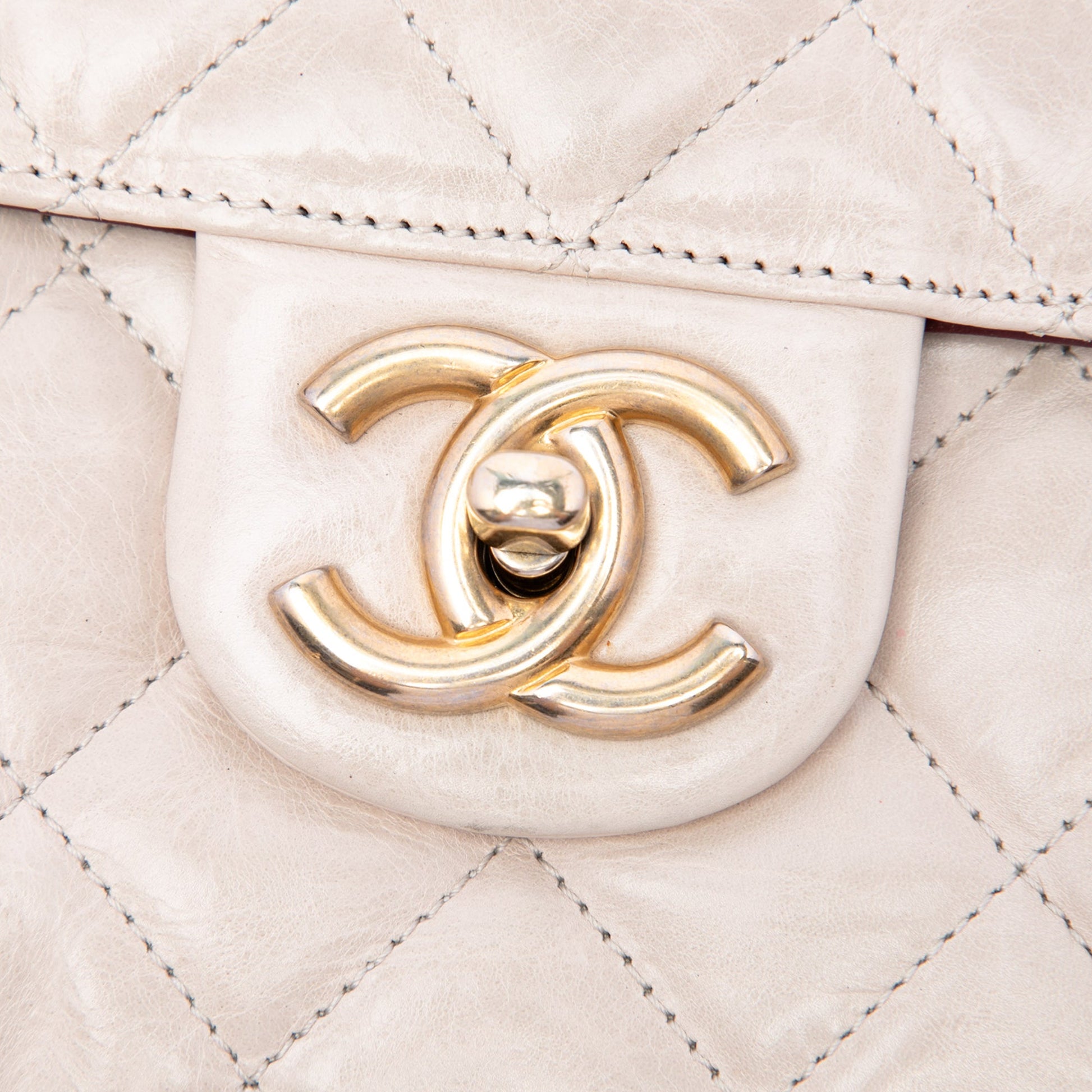 Chanel Jumbo CC Quilted Calfskin Straight Flap