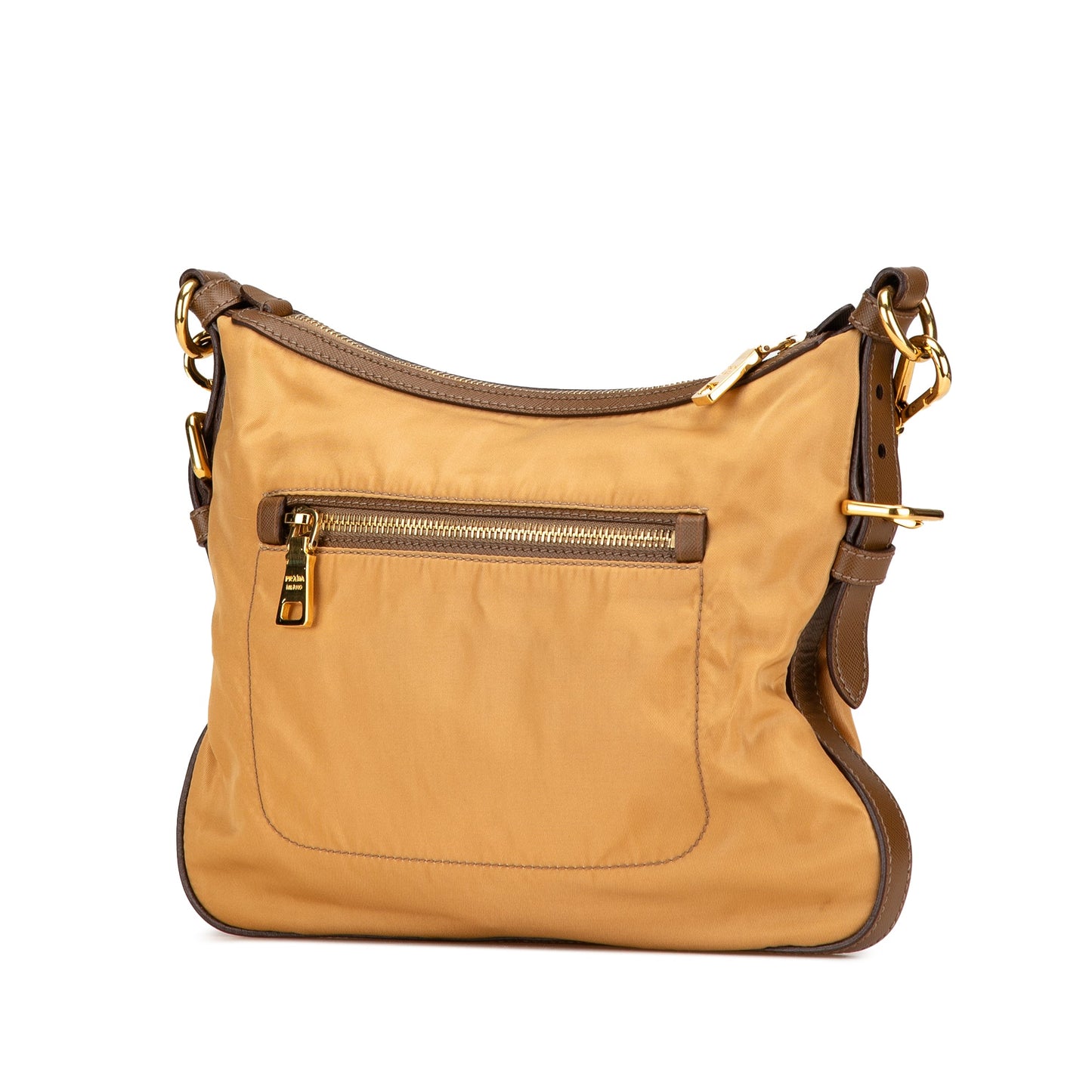 Prada Saffiano Trimmed Tessuto Zip Top Crossbody