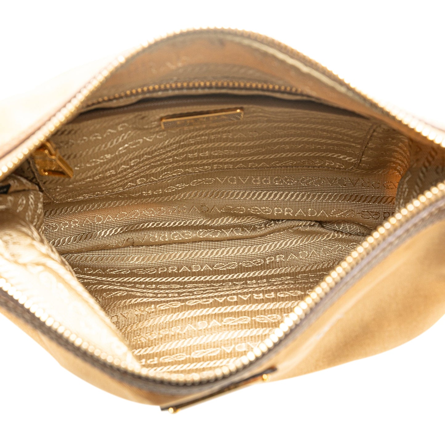 Prada Saffiano Trimmed Tessuto Zip Top Crossbody