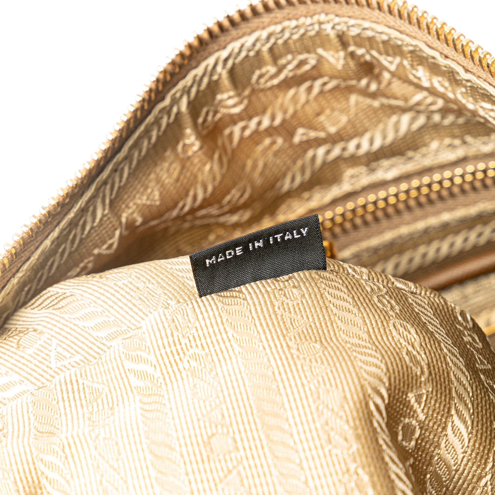 Prada Saffiano Trimmed Tessuto Zip Top Crossbody