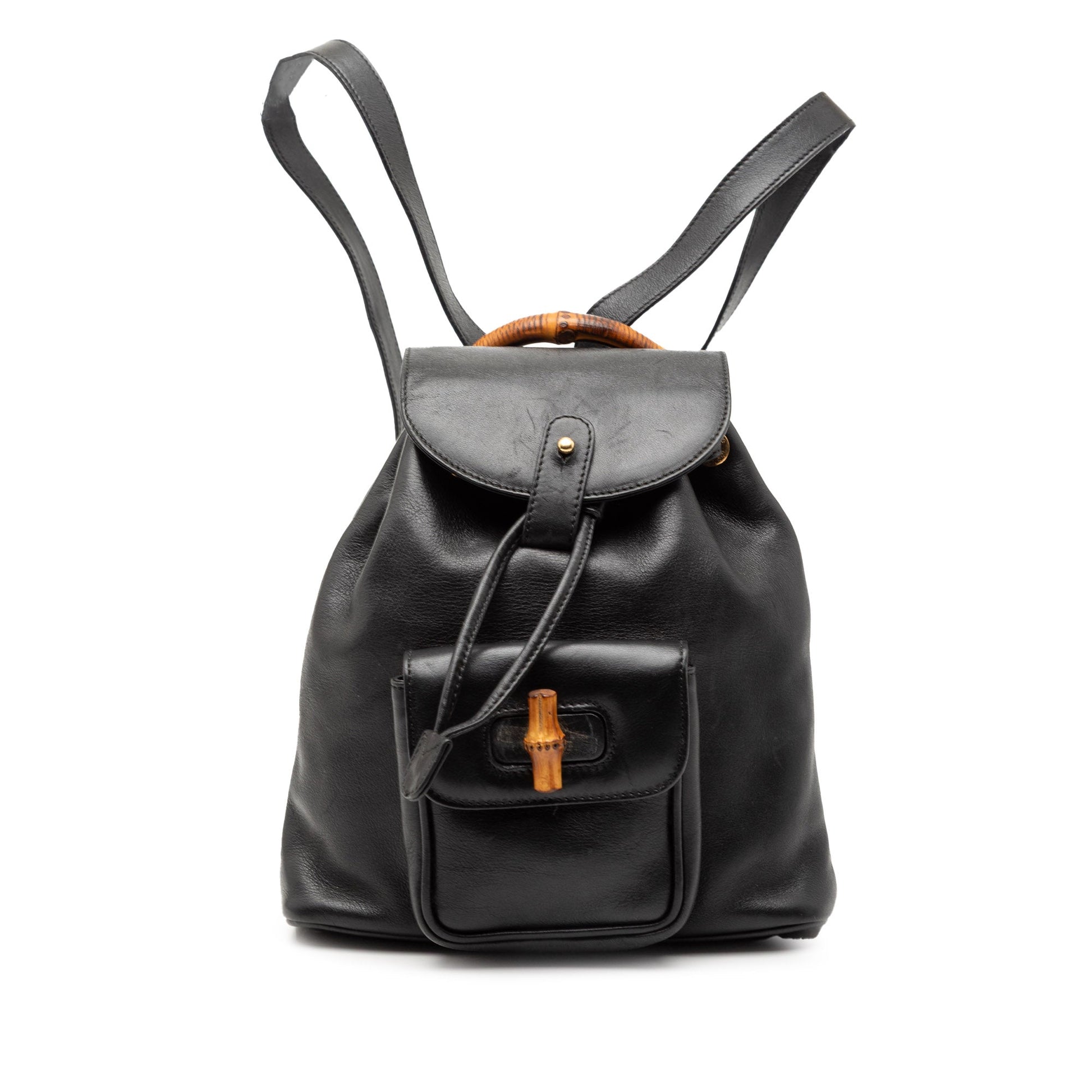 Gucci Leather Bamboo Backpack