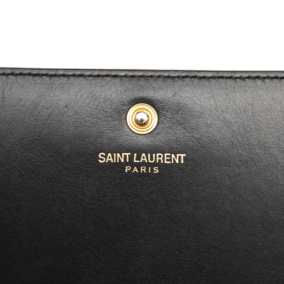 Saint Laurent Grained Calfskin Classic Letters Wallet on Chain