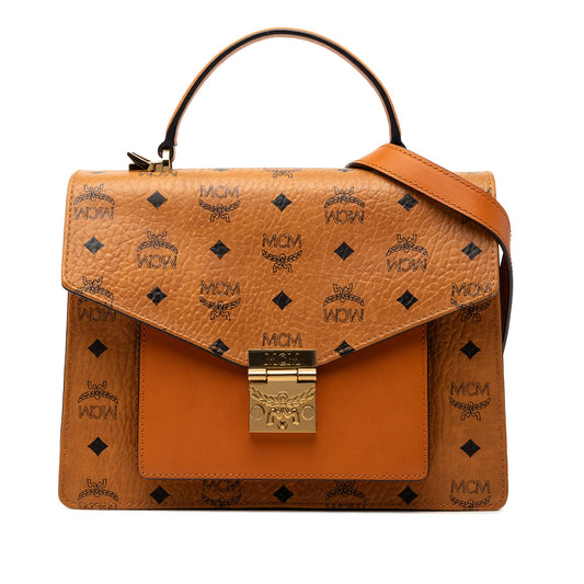 Medium Visetos Coated Canvas Patricia Pocket Top Handle Bag
