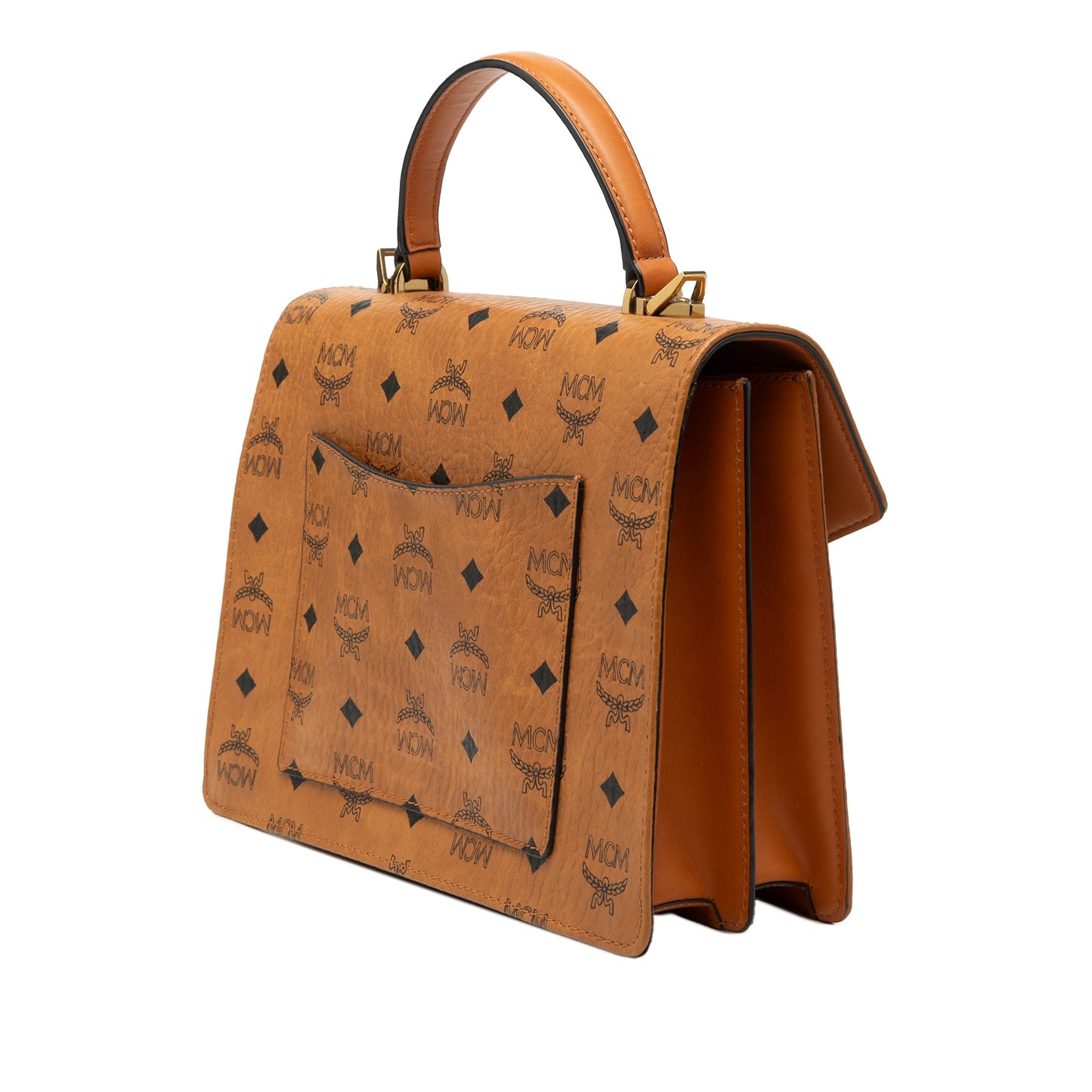 Medium Visetos Coated Canvas Patricia Pocket Top Handle Bag